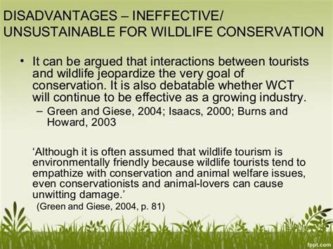 disadvantages of wildlife conservation.